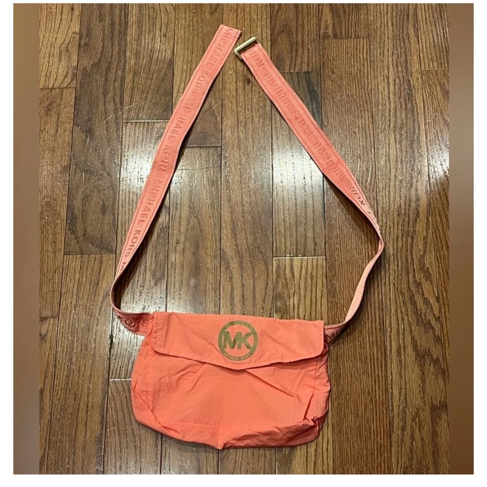 Michael Kors Nylon Fanny Pack Coral Crossbody Belt Bag - NEW